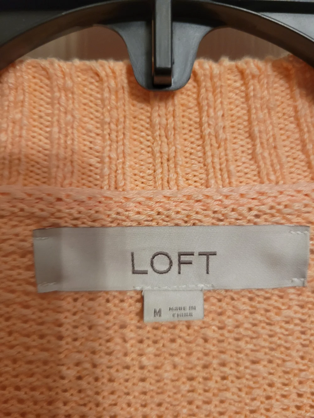 LOFT Peach Knit Button-Front Cardigan - Picture 2 of 6